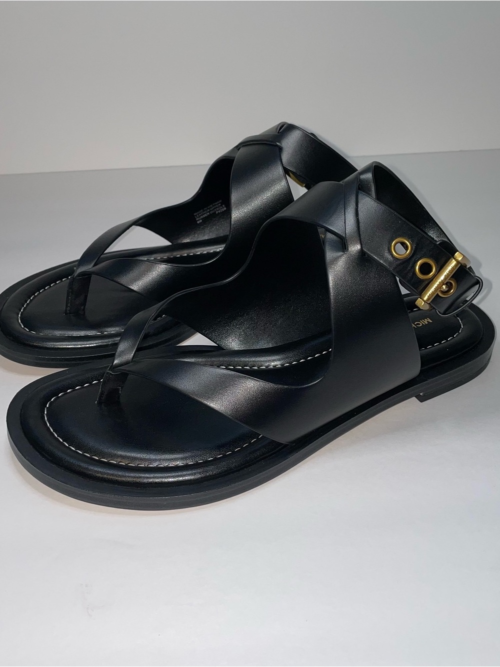 Michael Kors Irene Leather Wrap Sandals Black